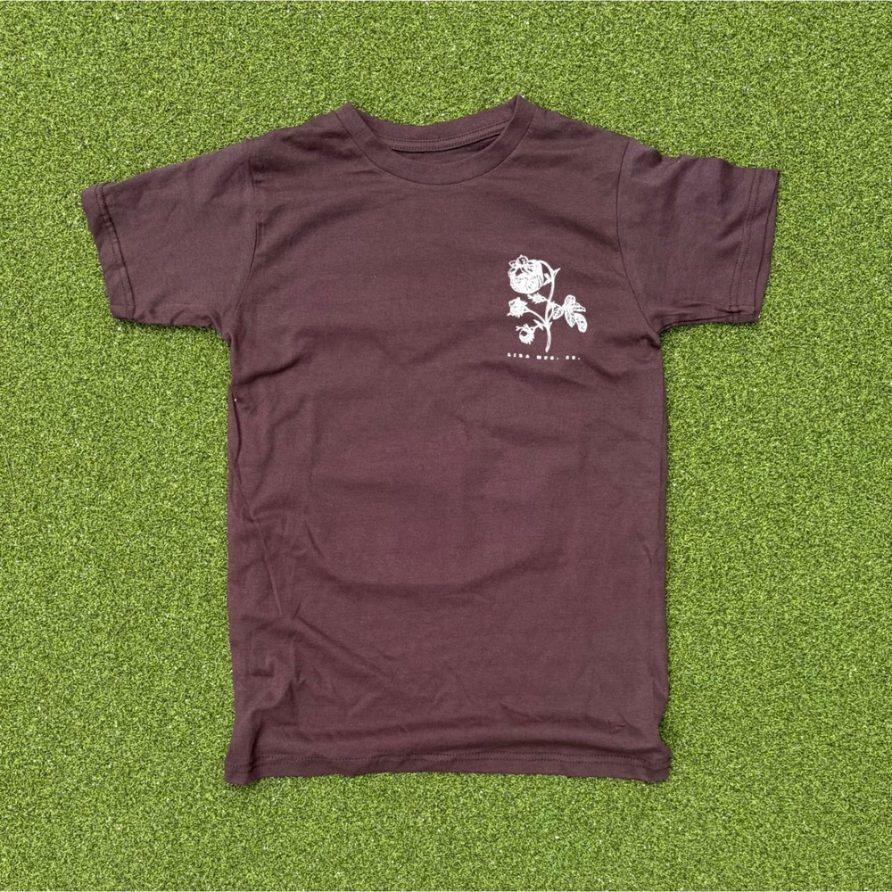 Lira Clothing Mens‎ Rose Graphic T-Shirt Burgundy Maroon Short Sleeve Crewneck S